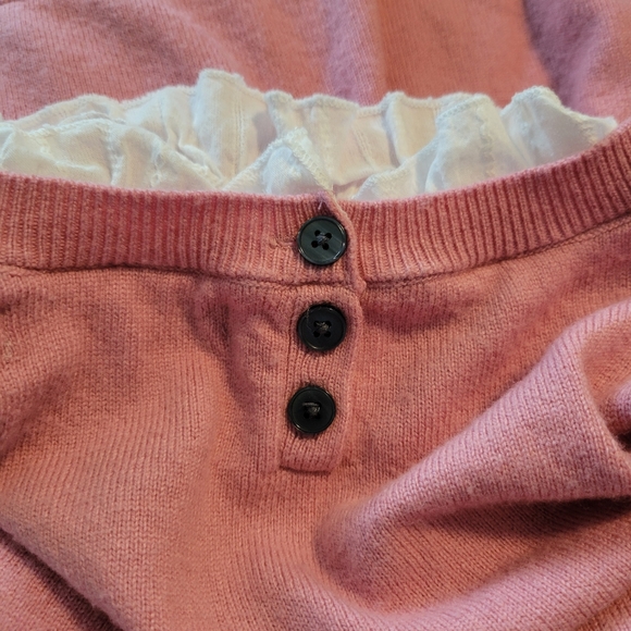 Boden Knitted Sweater Dress Beatrice Lace Ruffle Trim Formica Pink US8 UK12 - Picture 6 of 8